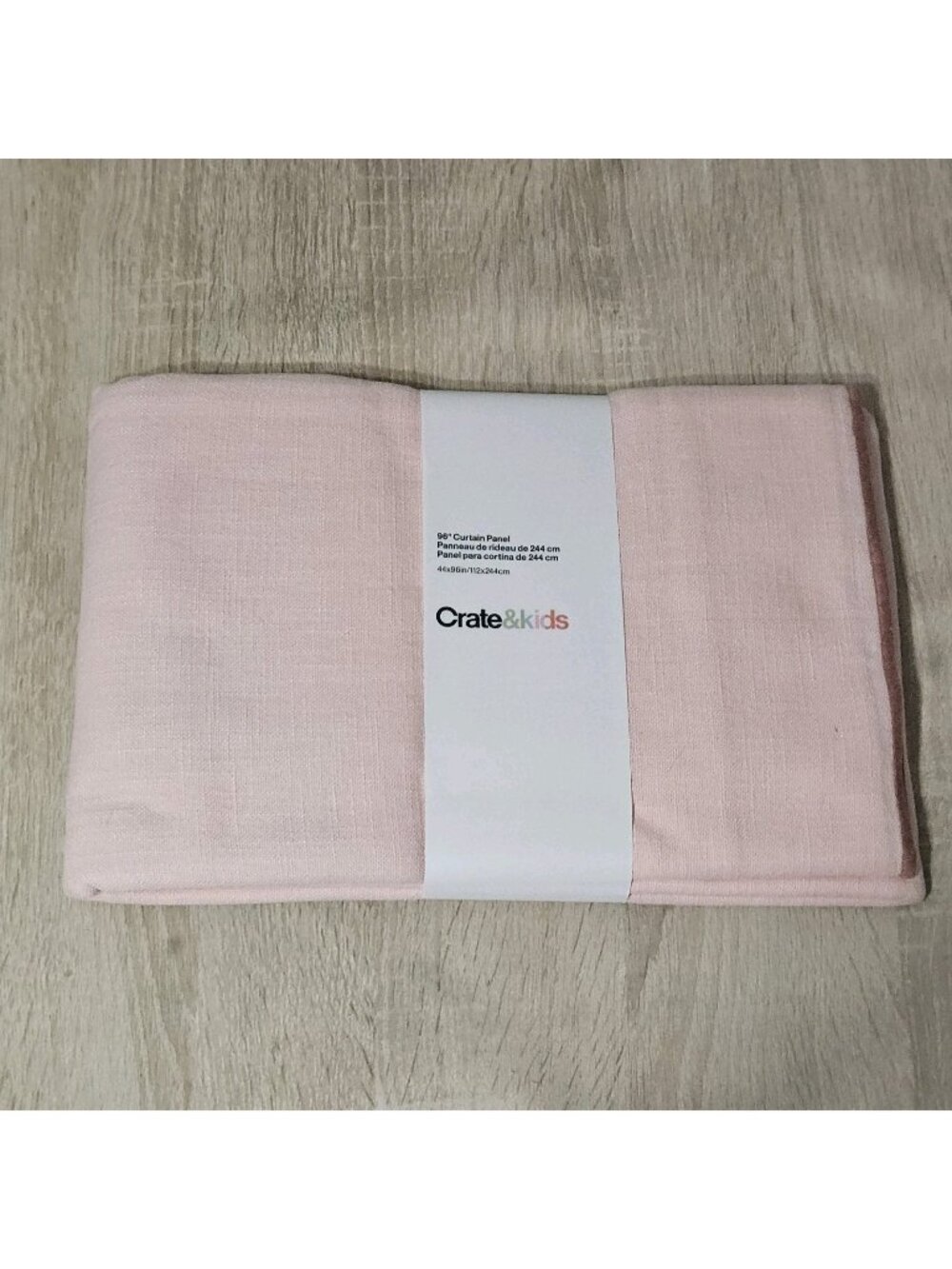 New Crate & Kids 44"x 96" Curtain Panel  Pink 100% Cotton